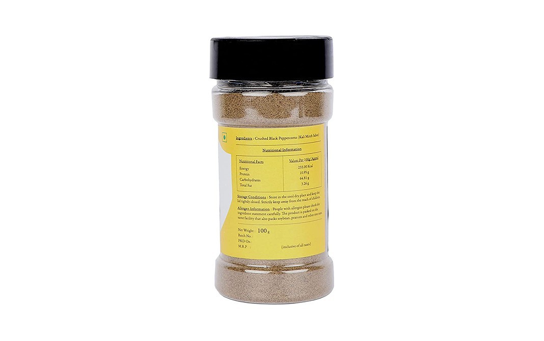 Malikaz' Black Pepper Powder    Glass Bottle  100 grams